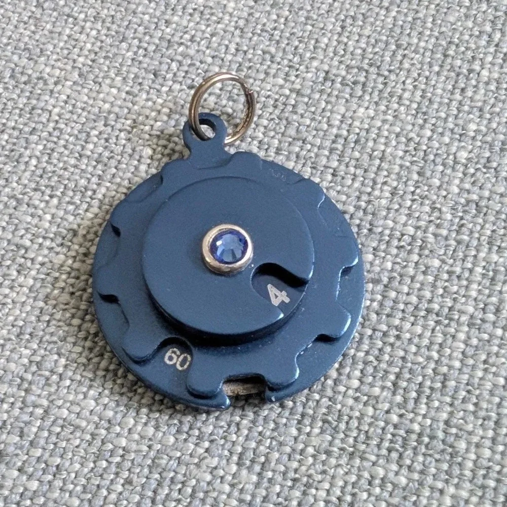 Debra's‎ Garden Cobalt Knitting Row Counter Yarn Cutter Pendant Swarovski 2010